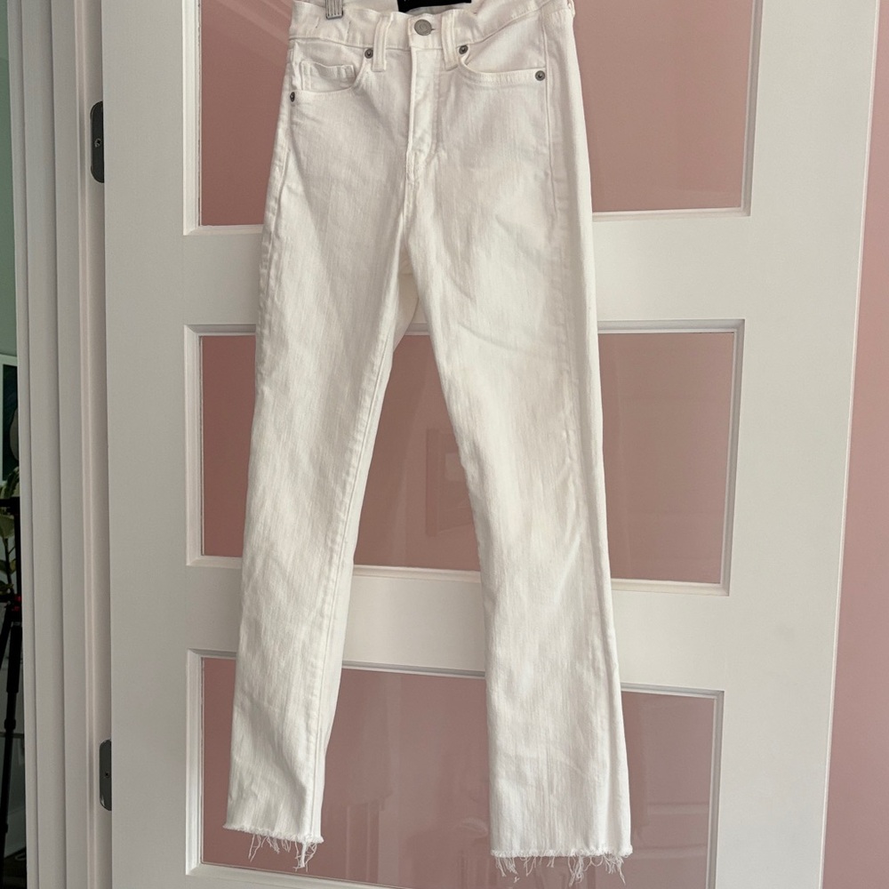 Veronica Beard Crisp White Straight Leg Jeans